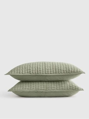 QUINCE European Linen Cotton Stitch Sham Set Standard Willowleaf 7558